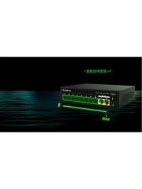 TENDA S110GPC 10Port 8Port Poe+ 10/100 Mbps + 2 Port 10/100/1000 Uplink Switch Çelik Kasa - 1